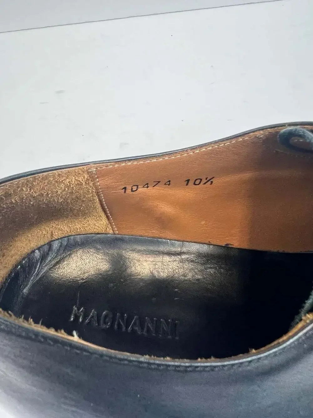 Magnanni Men's Black Leather Moc-Toe Oxford Dress Shoes Sz 10.5M